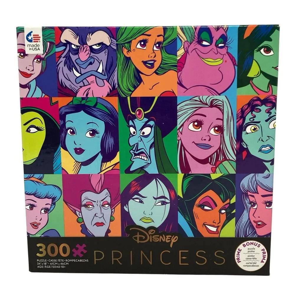 Ceaco Disney Puzzle‎ 300 Pc Oversized Pieces Princess Snow White Villains Ariel